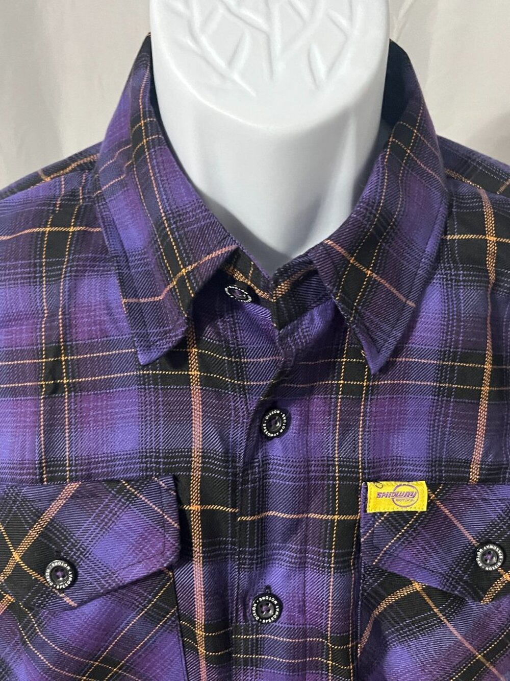 🏁 Dixxon Flannel Company Men's Speedway Purple Black Yellow Flannel Shirt S 🔥